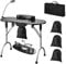 VEVOR Mesa de Manicura Portátil, Mesa de Manicura Plegable Colector de Polvo Eléctrico Tecnología de Uñas Móvil 4 Ruedas 3 Bolsas de Polvo Lámpara LED Plegable, MDF para SPA, Salón de Belleza, Hogar