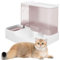 Comederos Automáticos para Gatos, Dispensador de Agua, Gato, Comedero y Bebedero Automático para Gatos y Perros Antisalpicaduras Dispensador Agua Alimentador Automatico Fuentes (Rosa)