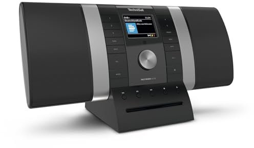 TechniSat MULTYRADIO 4.0 SE - Internetradio (WLAN Radio, DAB+, UKW, Spotify, Bluetooth, CD-Player, USB, Farbdisplay, 2 x 10 Watt Stereo Lautsprecher) Schwarz/Silber