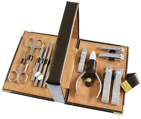 CELOTUS Nagelknipser-Set for Erwachsene, großes Pediküre-Nagelknipser-Set, Edelstahl-Haushalts-Nagelknipser-Set, Silber, 13-teiliges Nagelknipser-Werkzeug, scharfe Zehennagel- und Fingernagelknipser