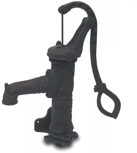 Pompe manuelle en fonte avec filetage intérieur 1 1/4 et bride murale, noir, 64 cm