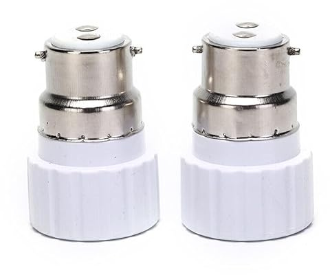 Mr.Gadget's Solutions B22 to GU10 Light Adapter,B22 Bayonet Cap to GU10 Socket Base Converter for Light Lamp Bulb Holder Fitting - Pack of 2