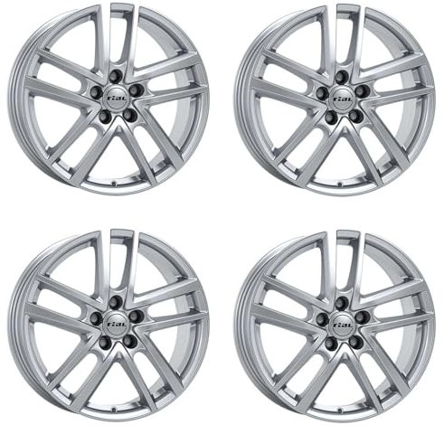 4x Rial Felgen Alufelgen Astorga 8.0Jx19 ET45 5x112 polar-silber kompatibel mit VOLKSWAGEN Beetle Caddy E-Golf EOS Golf ID.3 ID.4 ID.5 Jetta Pass