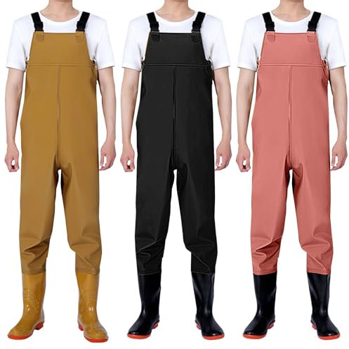 Trampolieri da pesca traspiranti, impermeabili, stivali da caccia, con stivali, impermeabili, traspiranti, in nylon, per gli amanti della pesca, Giallo, 42