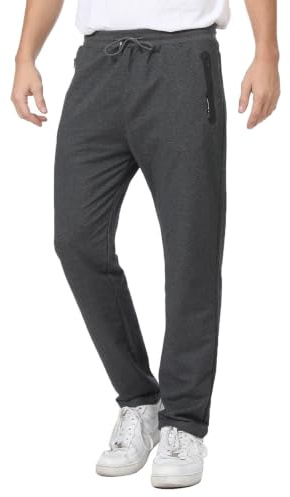 JustSun Jogginghose Herren Baumwolle Sporthose Herren Fitness mit Reißverschlusstaschen