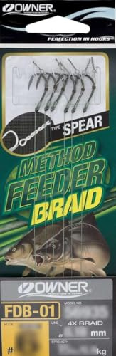 Owner Method Feeder Haken mit 4-Fach geflochtener Schnur Hakengröße: 12