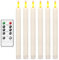 AnnSpa LED Candles Long Flameless Taper Candle 6 Set Battery Operated Flickering Taper Candle Electric 3D Wick Long Candle Stick for Halloween Christmas Decorations, Wedding, Remote and Timer- White