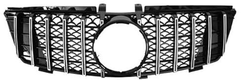 Rejilla de radiador deportiva negra cromada apta para Mercedes Clase M ML W164 05-08