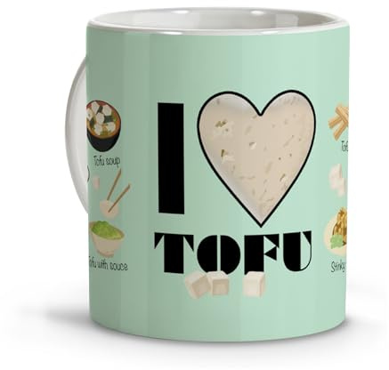 Originelle Teetassen, originelle Geschenke für Damen, personalisierte Keramik-Kaffeetasse, personalisierte Geschenke für Männer, coole Tassen, gravierte Channes, vegane Geschenke, Go Vegan, Tofu