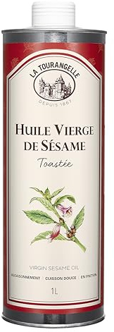 La Tourangelle - Huile vierge de sésame toastée - Goût délicatement toasté - Huile pour spécialités asiatiques - 1L