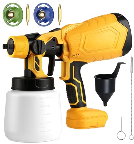 Tuocal Paint Sprayer for Makita 18V 20V Battery, Cordless Fence Paint Sprayer with 3 Spray Patterns 1000ml Tank Spray Gun Handheld Paint Sprayers for Fence, Walls, Ceilings, Home DIY Painting