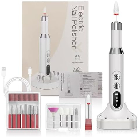 Lima Eléctrica Para Uñas Inalámbrica, 45000 RPM Set Profesional De Lima Para Uñas De Gel Y Acrílicas, Aparato De Manicura Y Pedicura 12 En 1 Con Velocidad Ajustable Para Principiantes