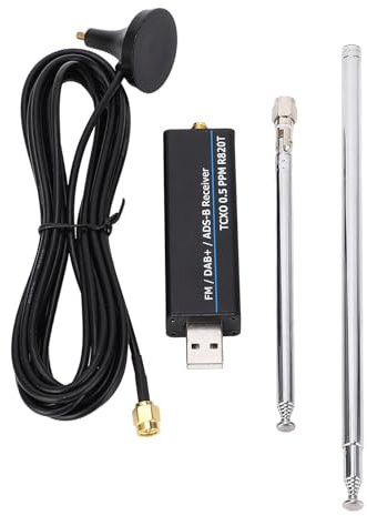 Ejoyous RTL SDR Empfänger, Radio Komplettset Funkempfänger Kit mit 0.5 PPM TCXO RTL2832U R820T2 Chipset 100KHz-1766MHz für Amateurfunk Scanner