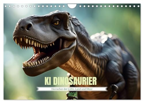 KI Dinosaurier - Herrscher der Lüfte, Land und Meer (Wandkalender 2025 DIN A4 quer), CALVENDO Monatskalender