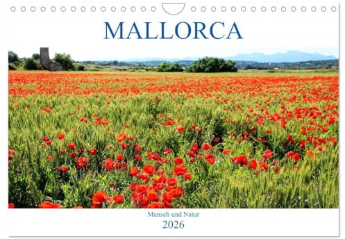 MALLORCA Mensch und Natur (Wandkalender 2026 DIN A4 quer), CALVENDO Monatskalender: Mohnfelder und malerische Bergdörfer, weiße Sandstrände und ... treffen sich auf Mallorca. (CALVENDO Orte)