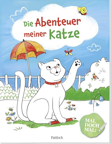Mal doch mal! – Die Abenteuer meiner Katze: Ausmalbuch für Kinder ab 4 Jahren. Ein tolles Geschenk zum Schulstart (Malbücher für Kinder zum Ausmalen, Kritzeln und Sachensuchen)