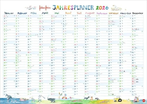Helme Heine: Tafelkalender A3 2026: Jahreskalender mit den drei Freunden von Mullewapp. Alle wichtigen Ereignisse und Abenteuer immer im Blick mit dem ... zum Eintragen (Helme Heine Kalender Heye)