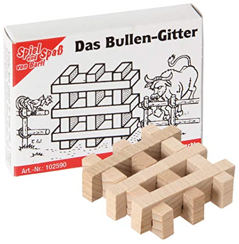 Bartl 102590 Mini-Holz-Puzzle Das Bullen-Gitter aus 6 kleinen Holzteilen