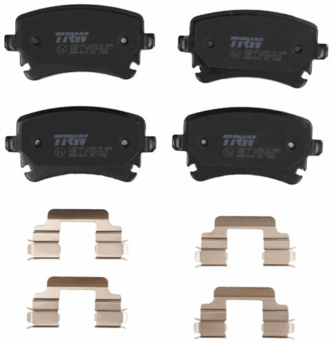 TRW GDB1516 Brake Pad Set of 4 Compatible for Volkswagen Transporter/Kombi T5 Van (7HA, 7HH, 7EA, 7EH) 2003 - Rear Axle and Other Vehicles