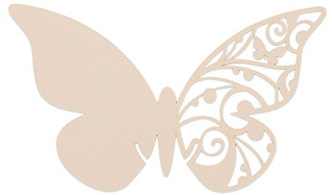 Elfenstall Namenskärtchen / Platzkarte / Namensschild / Sitzkarte / Namenskarte / Tischkarte / Tischkärtchen für Hochzeiten Feste oder Partys Design Schmetterlinge 10 Stück für das Trink- oder Sektglas in der Farbe (lachs apricot)