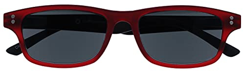 OPULIZE Gommato Rosso Nero Lettori Sole Occhiali Da Lettura UV400 Uomo Donna UVSR033 +3,00