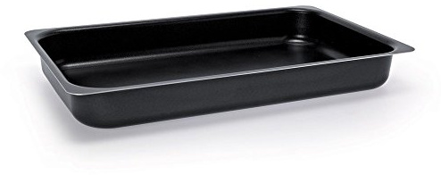 Teglia GN 1/1 in alluminio antiaderente lega 3003 con bordo liscio, diametro 53x32,5 cm