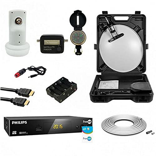 Pack MEGASAT Parabole Acier 40cm + LNB Single HDSAT + Récepteur Fransat