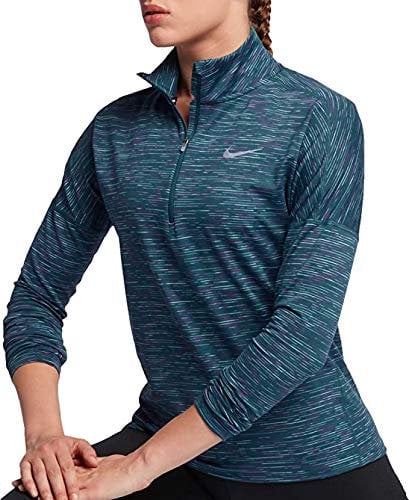 NIKE Women Dry Element HZ Radiant Long Sleeve Top - Binary Blue/Blue Jay/Tough Red, Medium