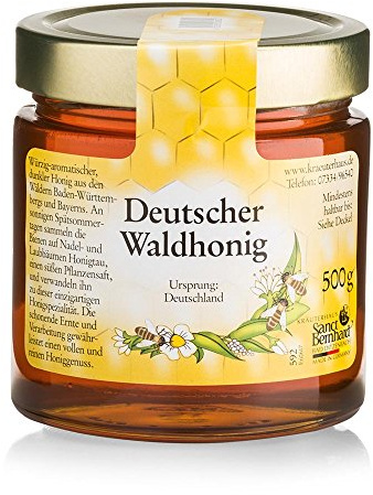 Sanct Bernhard Deutscher Waldhonig würzig-aromatischer, dunkler Honig aus den Wäldern Baden-Württembergs und Bayerns - 500 g Glas