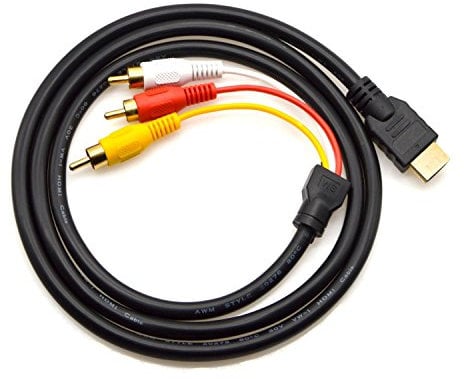 Chenduomi HDMI to RCA Cable, 5ft/1.5m HDMI Male To 3-RCA Video Audio AV Component Converter Adapter Cable For HDTV