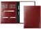DELMON VARONE - Personalisierbare Schreibmappe DIN A4 aus Cambridge Top Grain Leder rot, Organizer Konferenzmappe mit Notizblock, Stiftschlaufe & Einsteckfächer, Echtleder Business Organisationsmappe