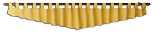 Querbehang Hetty gelb unifarben | Deko-Behang aus hochwertigem Webstoff mit Schlaufen | gepflegt-rustikaler Landhaus-Stil für Küche, Esszimmer, Gästewohnung, Kaminzimmer H x B 40 x 300 cm