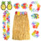 baotongle 8 Stück Hawaii Party Kostüm Set mit Halskette Armbänder Stirnband Blume BH Haarblume und Ananas Sonnenbrille für Beachparty Deko Gelb 60cm