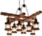 Retro Pendelleuchte Holz Metall Hängelampe E27 8 Flammen Vintage Pendellampe Schwarz Höhenverstellbare Industrielle Deckenleuchte Beleuchtung Esszimmer Wohnzimmer Küche Café Dekoration Hängeleuchten