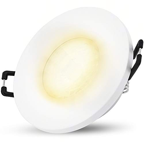 SSC-LUXon BEDA Einbaustrahler IP65 flach 30mm mit LED Modul wechselbar 4W warmweiß - Einbauspot außen Dusche weiß rund 230V