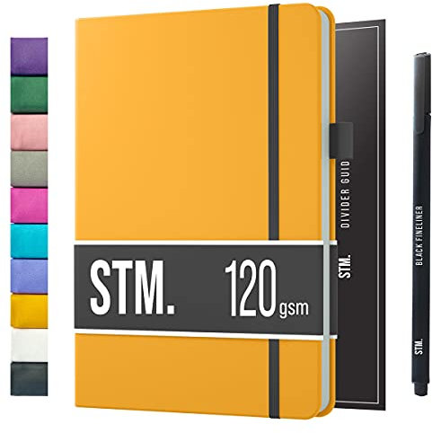 Scribbles That Matter Notizbuch B6 Dotted + Free Pen! - Your 215 Seiten Bullet Dotted Journal Auslaufsicheres, 120gsm dickes Papier für die Arbeit Hardcover notizbuch dotted (4,9 x 6,9 in), Senf