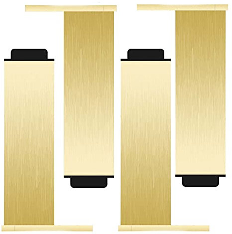 FOGUO MobelfuB Metall Verstellbar, Mobelbeine Schwarz Gold, Tischbein Eckig, Sofa Beine Chrom, Schrankbeine aus Edelstahl, für Schrank Sofa Bett Couch