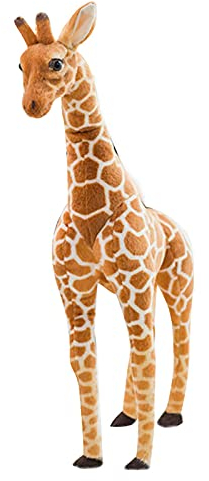 Hengqiyuan Riesen Giraffe Kuscheltier Groß Plüschtier Puppe Deko Geschenk Kinder Spielzeug XXL Braun Gelb,140cm