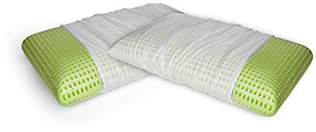 Talamo Italia - Talamo Italia 2er-Set Kissen für das Bett, 100% Made in Italy, Abnehmbares Seifen-Kissen aus perforiertem Memory-Schaum, hypoallergen und atmungsaktiv, 70x40xh16 cm