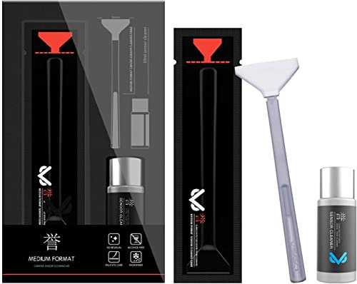 VSGO Camera Sensor Cleaning Kit Professional Medium Format Camera Cleaning Kit 12pcs 34mm Sensor Cleaning Swabs with 10ml Sensor Cleaner for Medium Frame CCD CMOS Sensor
