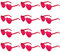 KINBOM 12 Stück Herzförmige Randlose Sonnenbrille, Liebesherz Transparent Getönte Sonnenbrille Rahmenlose Bonbonfarben Brille für Frauen Party Cosplay (Rot)