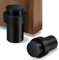 Door Stop, 65mm Black Door Stopper Floor Mounted Stainless Steel Heavy Duty Doorstops for Wall Floor Mount Modern Door Stop Holder with Thick Rubber Bumper, Cylindrical, 2 Pack