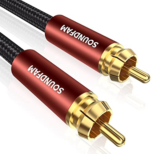 SOUNDFAM 1M Cinch Subwoofer Kabel PREMIUM RCA Digitales Audio Koaxial Kabel - Vergoldete Stecker