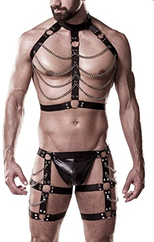 Grey Velvet Herren 20052-002-073 Erotisches Set, Schwarz, XXL-3XL