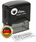 Just Refine selbstfärbender Stempel – 7 Größen – 4 Zeilen – personalisierbar – mit integriertem Stempelkissen – Gehäuse Weiß oder Schwarz – Kissen austauschbar – für Büro + privat (18 x 47 mm)