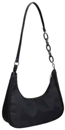 MEMOFYND 1 Handtasche, Damen Schultertasche, Crossbody Tasche retro, verstellbarer Schultergurt, geeignet zum Gehen, Dating, Reisen (schwarz)