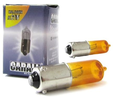 CARALL 2 Stück Halogenlampen 12V für Autos (H21 BAY9s H21W 12V 21W Orange)