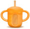 OXTXO Silicone Sippy Cup with Straw and Lid, Baby Drinking Cup with Built-in Measurements, Weaning Open Cup for Toddlers (6+ Months), Soft Training Cup for Babies(Orange)