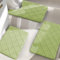 YIHOUSE Badezimmerteppich-Set, ultraweich, Memory-Schaum, rutschfest, maschinenwaschbar, Badezimmermatten-Set, wasserabsorbierend für Badezimmer, WC, 3-teilig (grün)