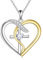 YAFEINI Herz Ketten für Damen 925 Silber Kreuz Anhänger Halsketten Zirkonia Kreuz Kette Kristall Schmuck Geschenk für Frauen Mama (Z1-Gold)